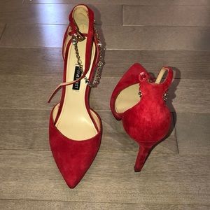 Nine West Red pumps with jewels